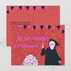 Slurp, Slurp, Hurra! Es ist Halloween Süßer Sensen Postkarte