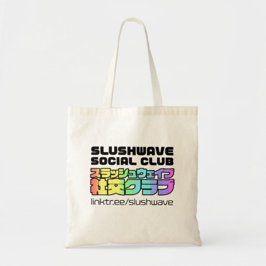 Slushwave Social Club Menschen und Text-Logo-Tasch Tragetasche (Vorne)