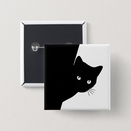 Sly Black Cat Button (Vorne & Hinten)