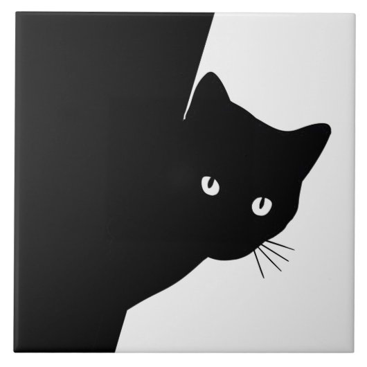 Sly Black Cat Fliese (Vorderseite)