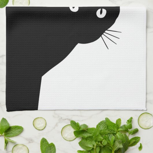 Sly Black Cat Geschirrtuch (Gefaltet)