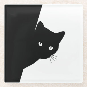 Sly Black Cat Glasuntersetzer