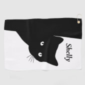 Sly Black Cat Golfhandtuch (Horizontal)