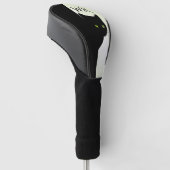Sly Black Cat Green Initials Golf Headcover (angewinkelt)