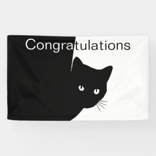Sly Black Cat Herzlichen Glückwunsch Banner