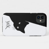 Sly Black Cat Monogram Case-Mate iPhone Hülle (Rückseite (Horizontal))