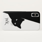 Sly Black Cat Monogram Case-Mate iPhone Hülle (Rückseite (Horizontal))