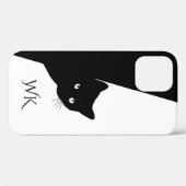 Sly Black Cat Monogram Case-Mate iPhone Hülle (Rückseite (Horizontal))