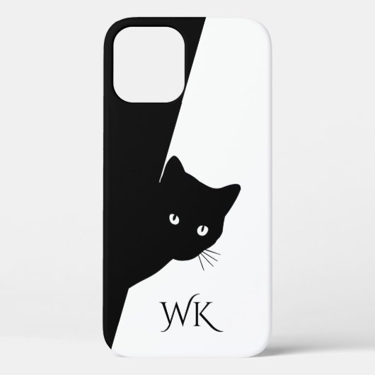 Sly Black Cat Monogram Case-Mate iPhone Hülle (Rückseite)