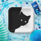 Sly Black Cat Pappteller (Party)