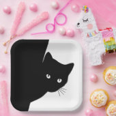Sly Black Cat Pappteller (Party)