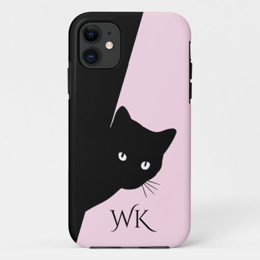 Sly Black Cat Pink Case-Mate iPhone Hülle (Rückseite)