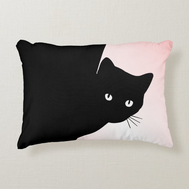 Sly Black Cat Pink Dekokissen (Vorderseite)