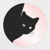 Sly Black Cat Pink Etiketten (Design 2)