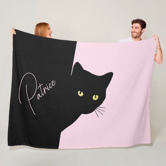 Sly Black Cat Pink Fleecedecke (Beispiel)