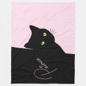 Sly Black Cat Pink Fleecedecke (Vorderseite)