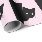 Sly Black Cat Pink Geschenkpapier (Rolleneckpunkt)