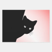 Sly Black Cat Pink Geschenkpapier Set (Vorderseite 2)