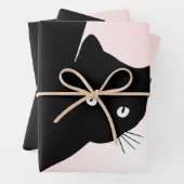 Sly Black Cat Pink Geschenkpapier Set (Beispiel)