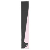 Sly Black Cat Pink Großer Tischläufer (Vorderseite)