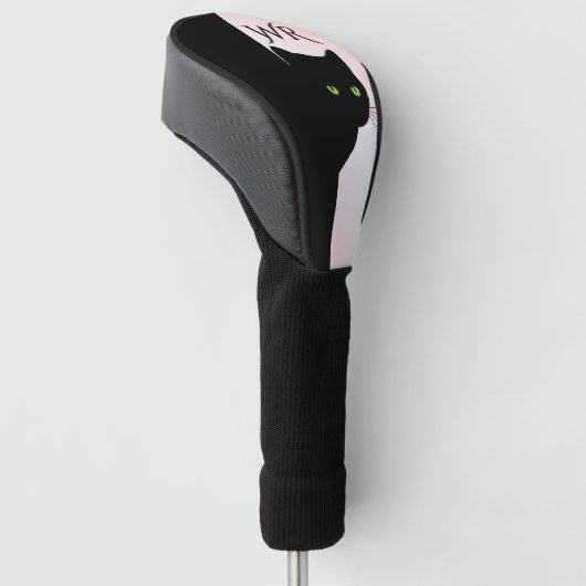 Sly Black Cat Pink Initials Golf Headcover (angewinkelt)