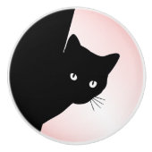 Sly Black Cat Pink Keramikknauf (Vorderseite)
