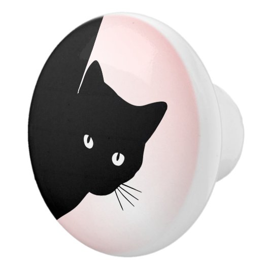 Sly Black Cat Pink Keramikknauf (Rechts)