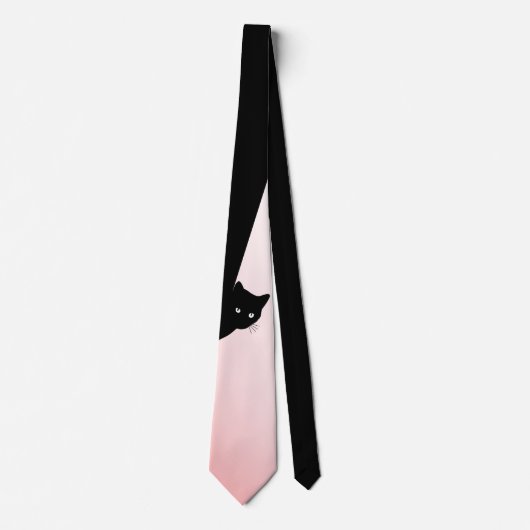 Sly Black Cat Pink Krawatte (Vorderseite)