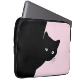 Sly Black Cat Pink Laptopschutzhülle (Vorne Rechts)