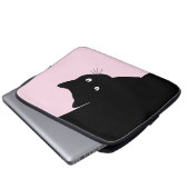 Sly Black Cat Pink Laptopschutzhülle (Vorne Knopf)