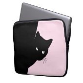 Sly Black Cat Pink Laptopschutzhülle (Vorderseite Links)