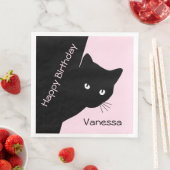 Sly Black Cat Pink Serviette (Beispiel)