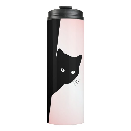 Sly Black Cat Pink Thermosbecher (Vorderseite)