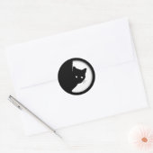 Sly Black Cat Runder Aufkleber (Umschlag)