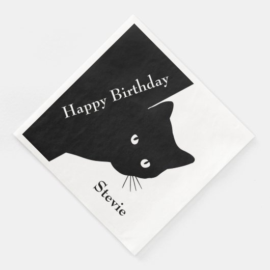 Sly Black Cat Serviette (Ecke)