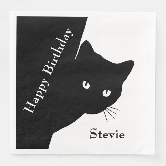 Sly Black Cat Serviette (Vorderseite)