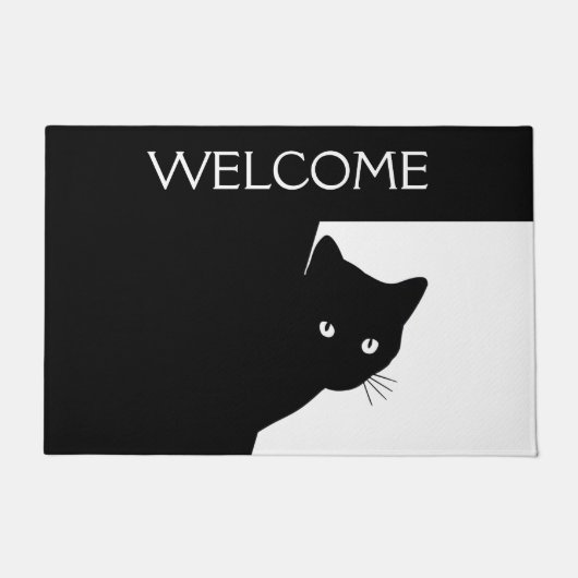Sly Black Cat Welcome Fußmatte (Vorderseite)