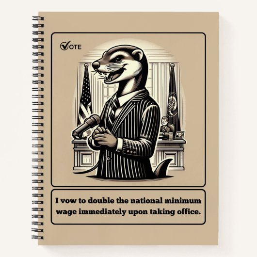 Sly Deals: Der verrückte Weasel-Politiker Notizblock (Vorderseite)