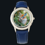 "Sly: Der Fuchs im Schatten" Kinder beobachten Armbanduhr<br><div class="desc">Hinter den Büschen versteckt sich ein syloniger Orangenfuchs</div>