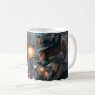 Sly fox Detektiv in noir Einstellung Kaffeetasse