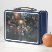 Sly fox Detektiv in noir Einstellung Metall Brotdose (Beispiel)