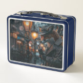 Sly fox Detektiv in noir Einstellung Metall Brotdose (Rückseite)