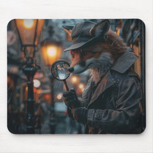 Sly fox Detektiv in noir Einstellung Mousepad (Vorne)