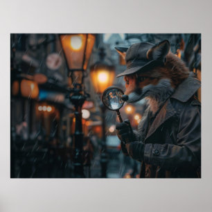 Sly fox Detektiv in noir Einstellung Poster