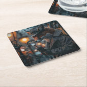 Sly fox Detektiv in noir Einstellung Rechteckiger Pappuntersetzer (angewinkelt)