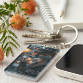 Sly fox Detektiv in noir Einstellung Schlüsselanhänger (Vorderseite rechts)