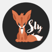 Sly Fox Runder Aufkleber (Vorderseite)