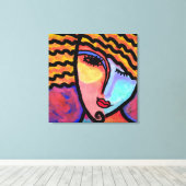 Sly Grin Abstrakte digitale Malerei einer Frau Leinwanddruck (Insitu (Holzboden))