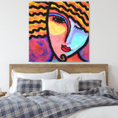 Sly Grin Abstrakte digitale Malerei einer Frau Leinwanddruck (Insitu (Schlafzimmer))