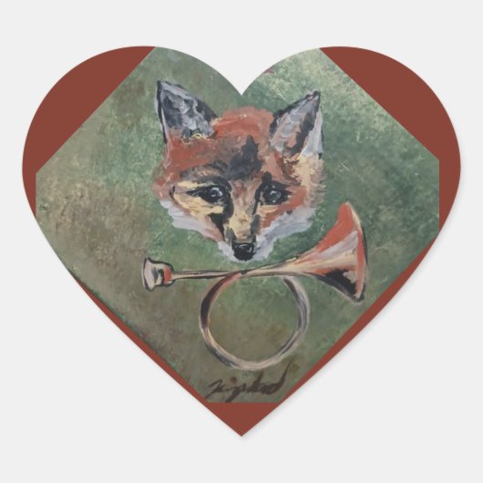 Sly Mr Fox Herz-Aufkleber (Vorderseite)